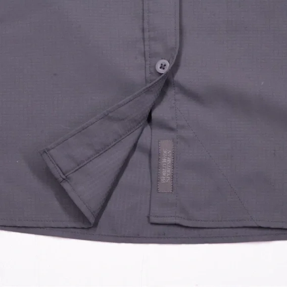 Bass Pro Shops Men's Charcoal Button Down Shirt - Picture 3 of 12